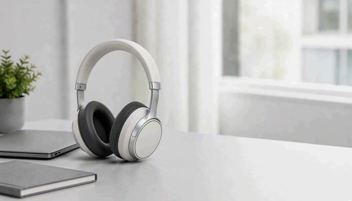 由同一耳机商品素材延展的广告卖点图