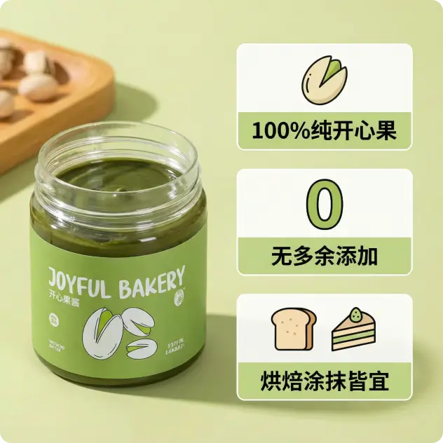 含中文卖点文字的腰果酱商品原图
